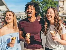young adults enjoying ice cream