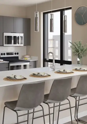 kitchen with counter seating