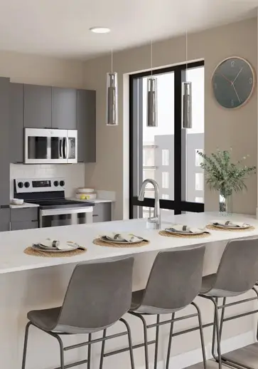 kitchen with counter seating