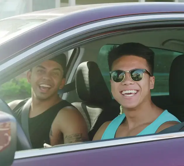 2 guys in a car
